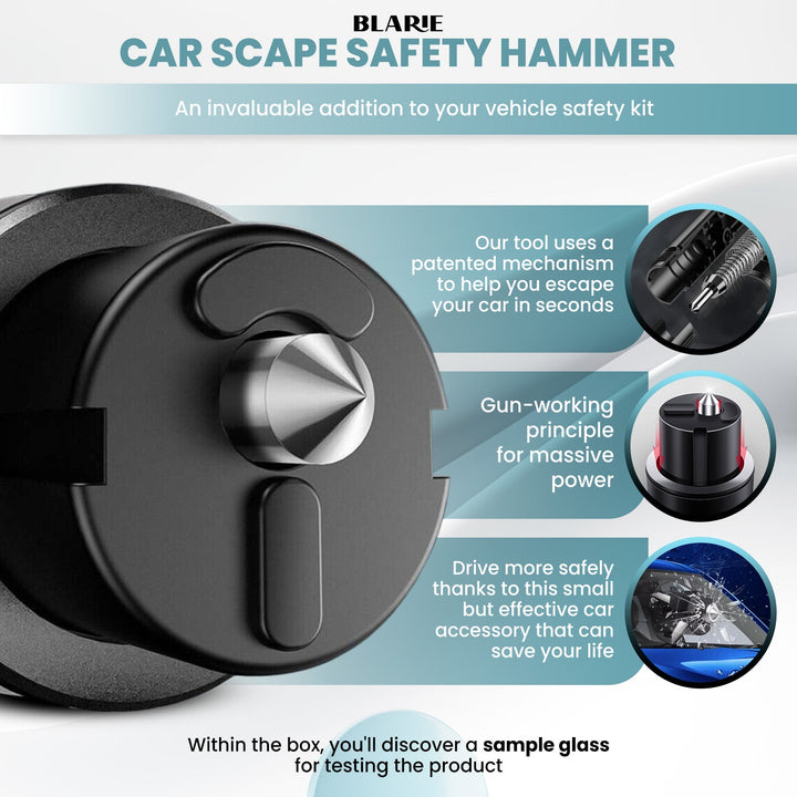 Lisslune | Car Safety Hammer – Essential Auto Escape Tool & Window Breaker for Emergency Situations