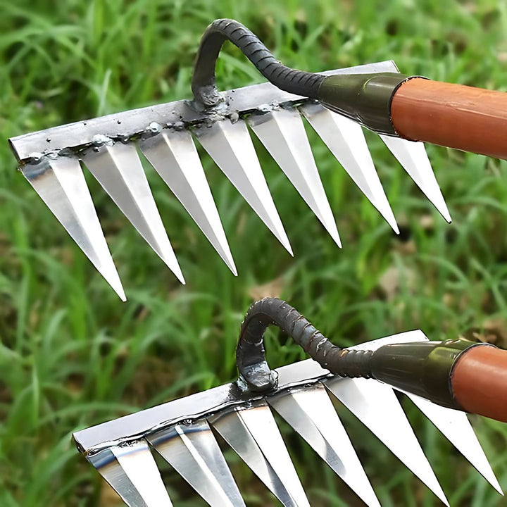 Lisslune | Weeding Rake | Ultra-Durable Steel Teeth & Ergonomic Handle for Effortless Garden Maintenance