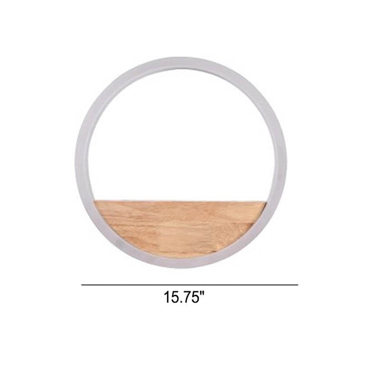 Lisslune | Lumoshelf LED Wall Light | Solid Wood with Shelf | Round Wall Lamp | Warm & White Light