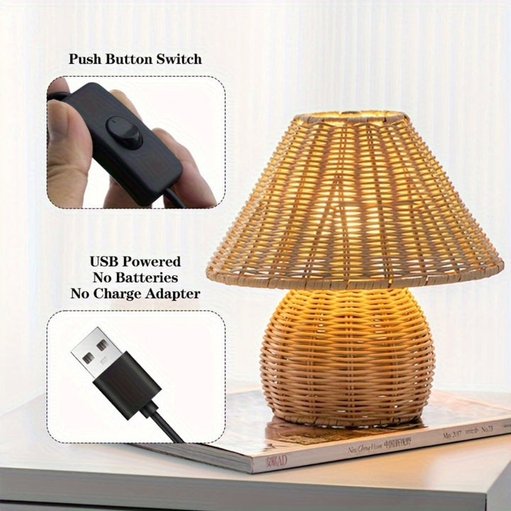 Lisslune | Noya Rattan Table Lamp Home Decor