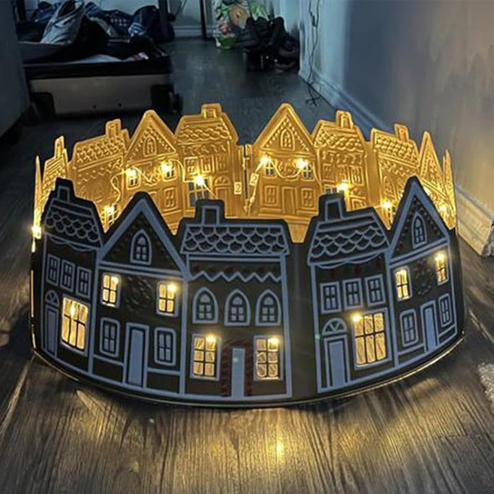 Lisslune | LED Gingerbread House Christmas Tree Collar Tree Skirt