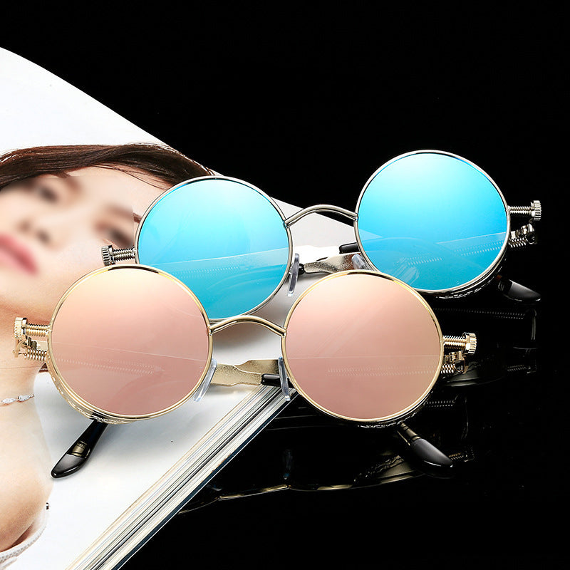 Lisslune | Sunglasses Steampunk Round Lens Metal Frame Unisex Glasses