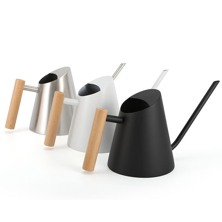 Lisslune | Modern watering can with wooden handle – Stylish watering can for plants in the garden