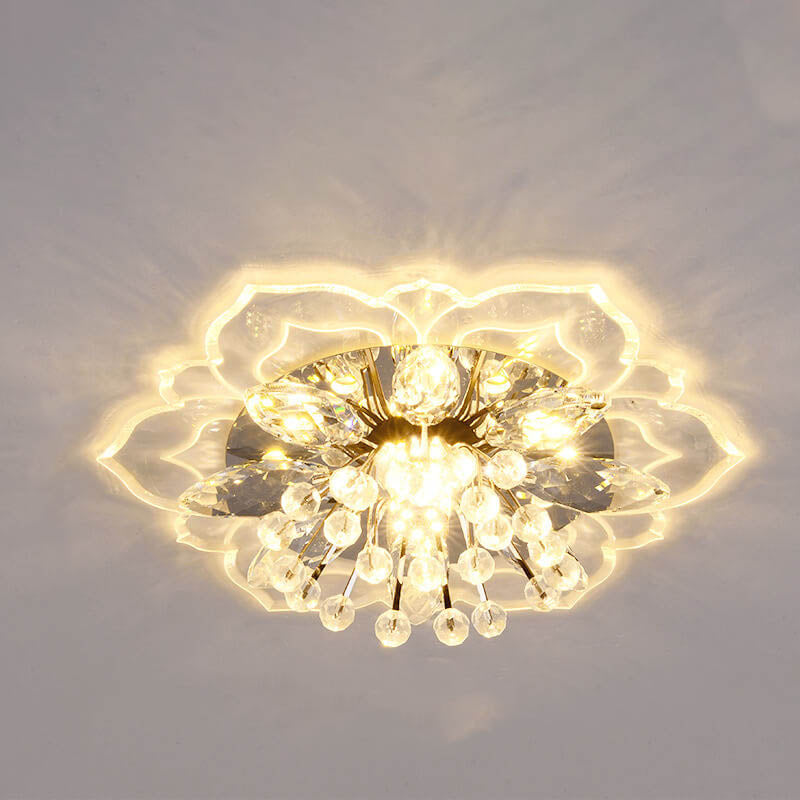 Lisslune | GlowPetal LED Crystal Ceiling Light | Flower Shaped | Modern Design | Energy Saving | Decorative Lighting