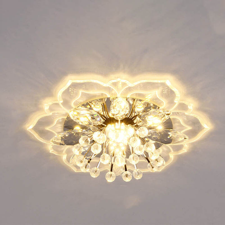 Lisslune | GlowPetal LED Crystal Ceiling Light | Flower Shaped | Modern Design | Energy Saving | Decorative Lighting
