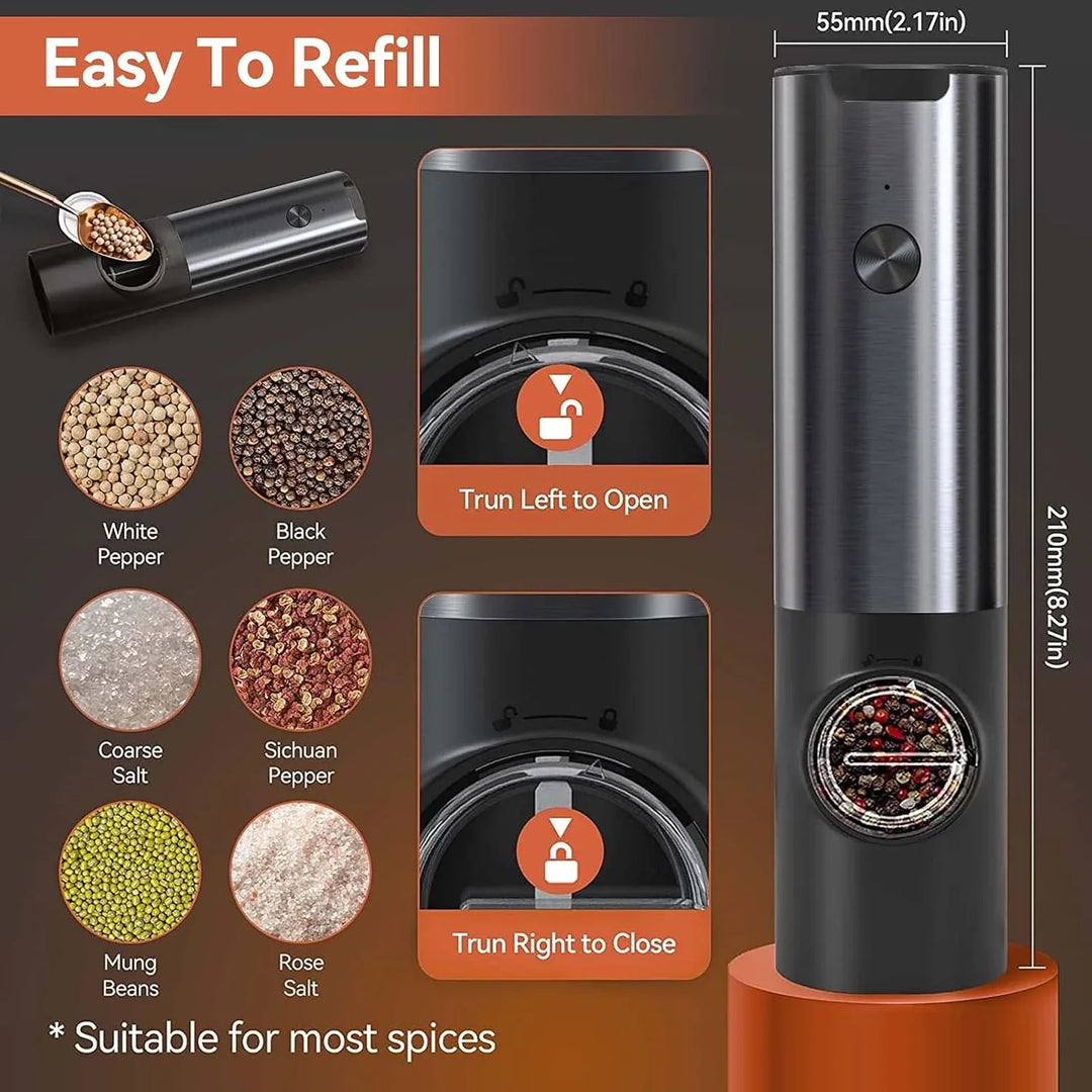 Lisslune | Noble Electric Salt and Pepper Mill with Battery