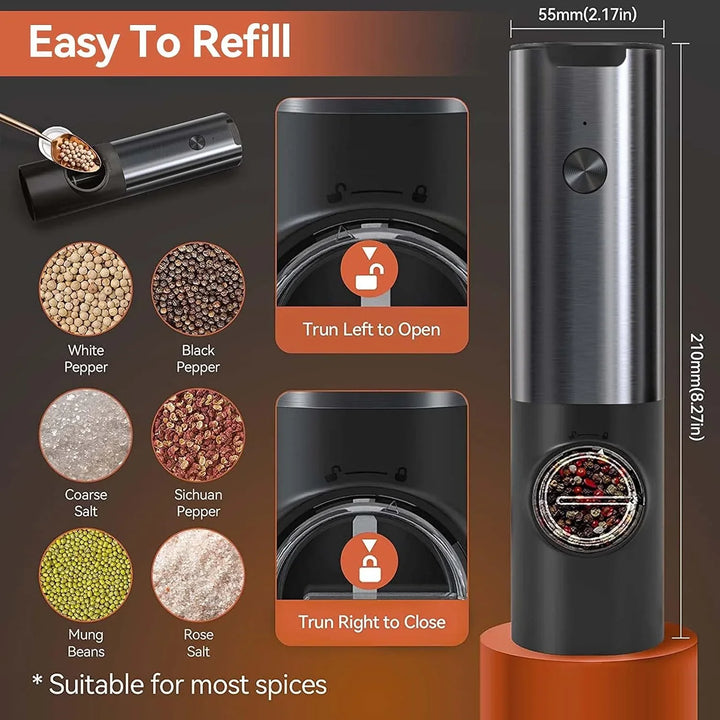 Lisslune | Noble Electric Salt and Pepper Mill with Battery