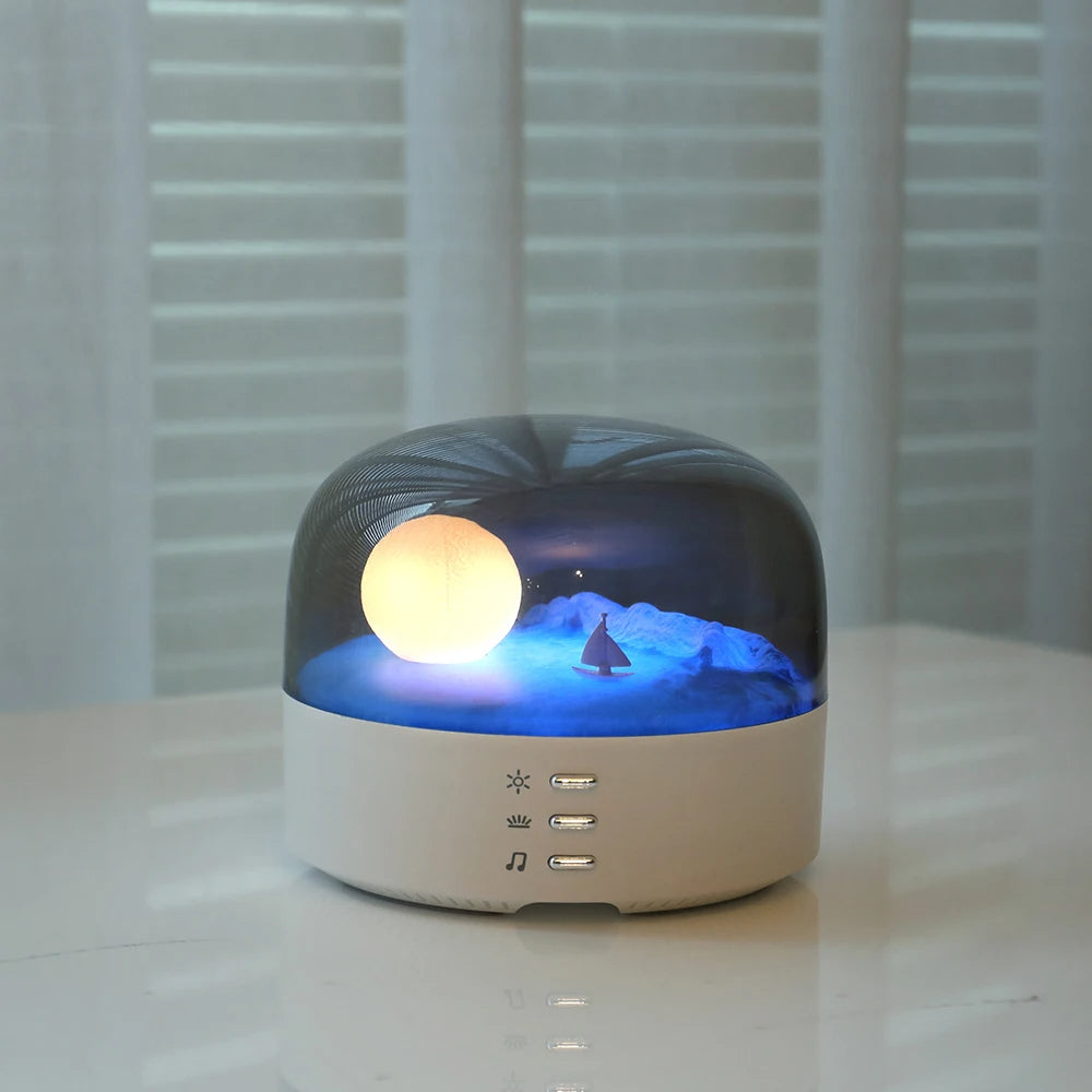 Lisslune | 3D Mysterious Moon LED Night Light Speaker