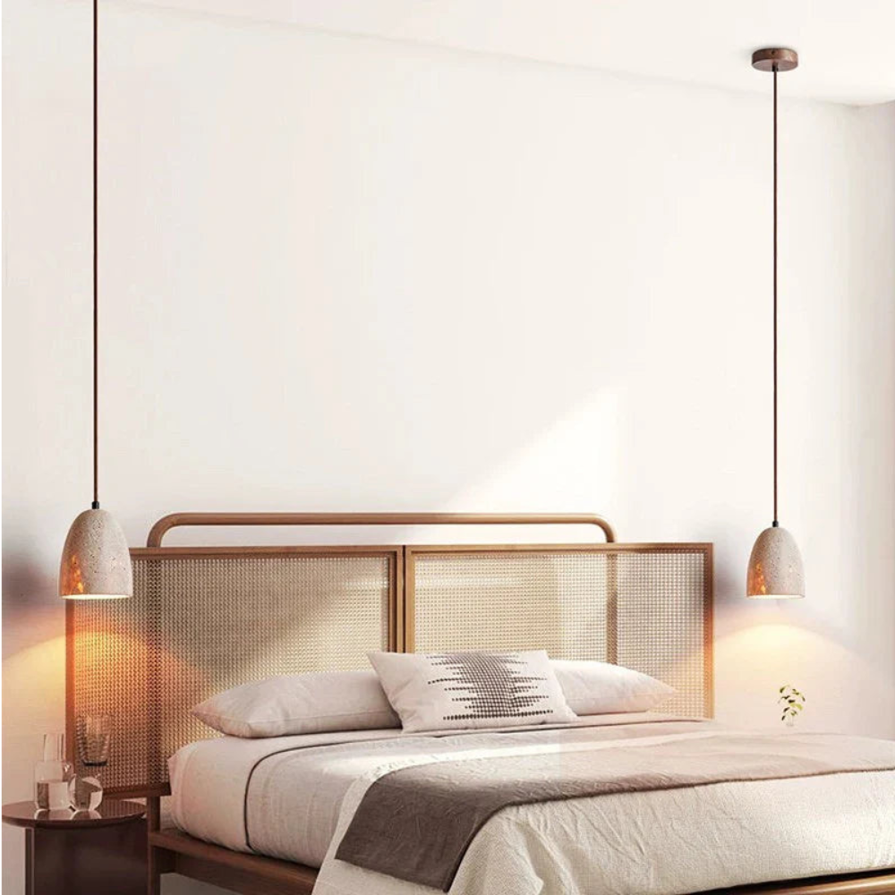 Lisslune | TerraLume – Pendant lamp with natural stone structure and warm glow