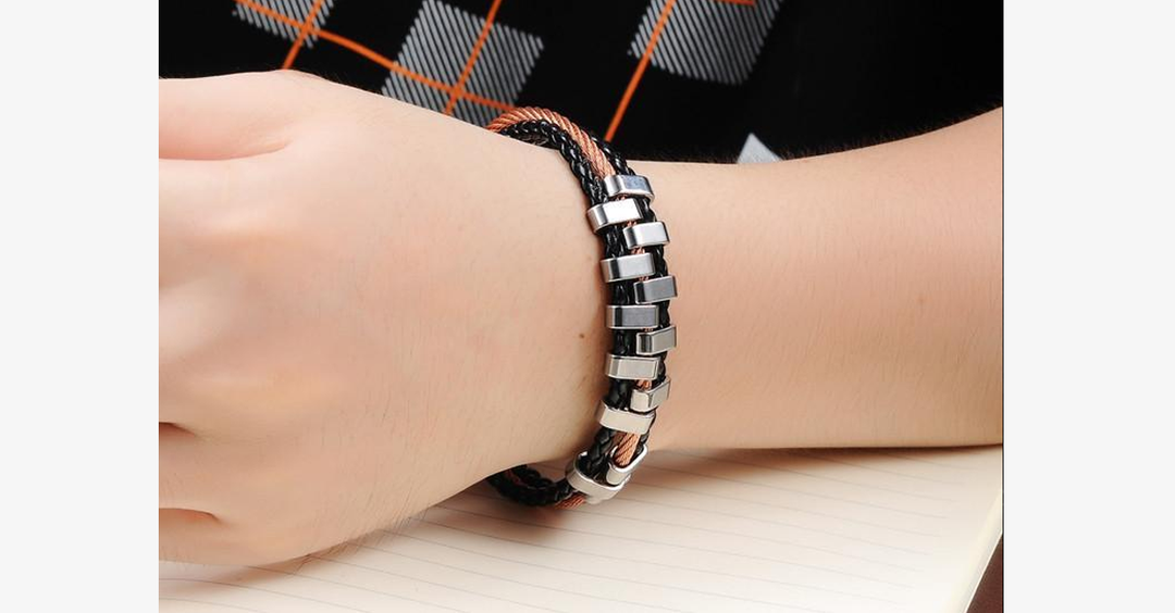 Lisslune | Rough Tracks Stainless Steel Men's Bracelet