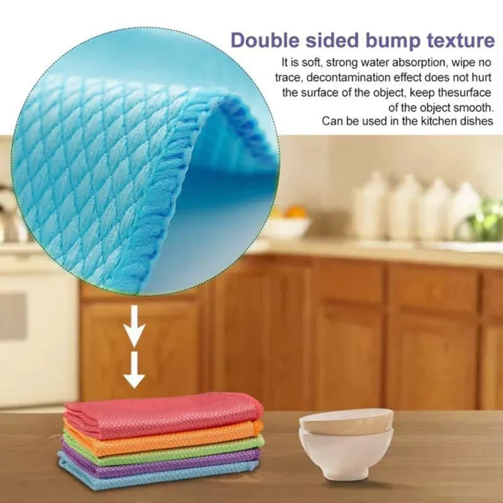 Lisslune | Fish Scales Microfiber Polishing Cloth Cleaning Cloth (5 pieces)