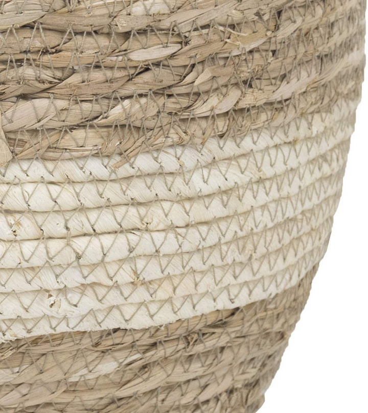 Lisslune | Decorative plant baskets made of seagrass in a set of 3 – Handwoven flower pots with foil insert