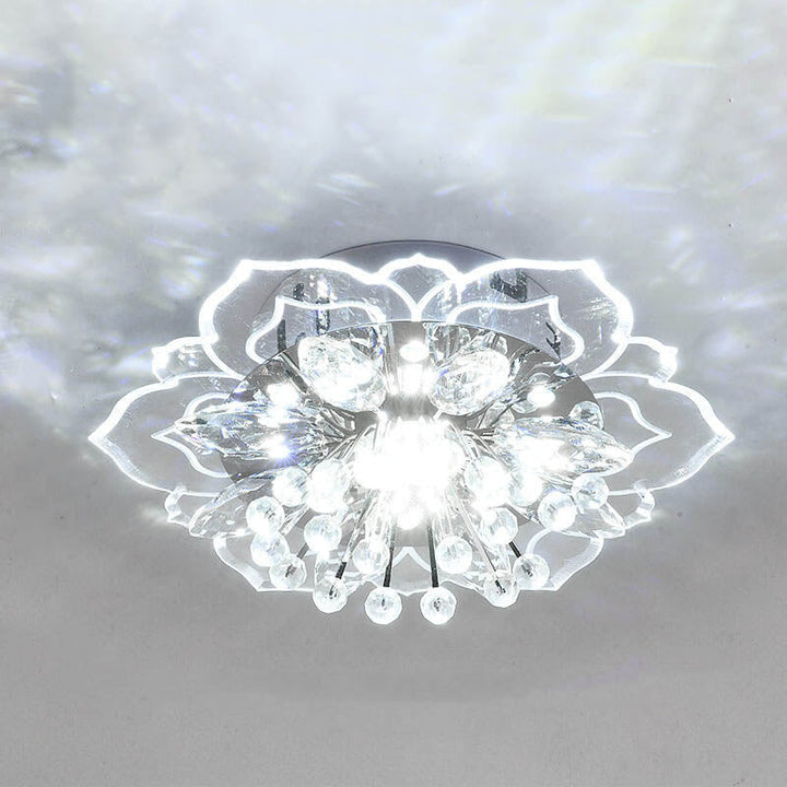 Lisslune | GlowPetal LED Crystal Ceiling Light | Flower Shaped | Modern Design | Energy Saving | Decorative Lighting