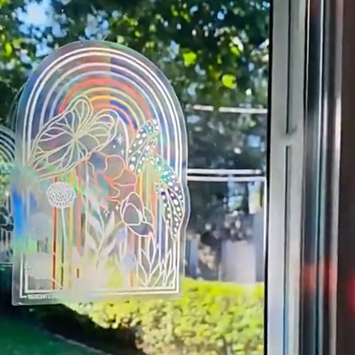 Lisslune | PVC Colorful Adsorption Rainbow Glass Window Stickers, 6 pcs