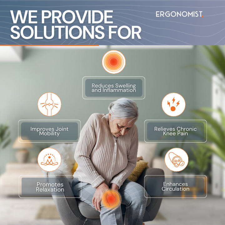Lisslune | Knee Massager with Red Light Therapy for Pain Relief and Muscle Recovery