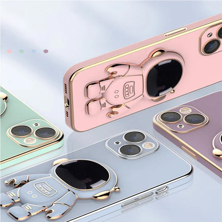 Lisslune | 6D Plating Astronaut Hidden Stand-case Cover For IPhone