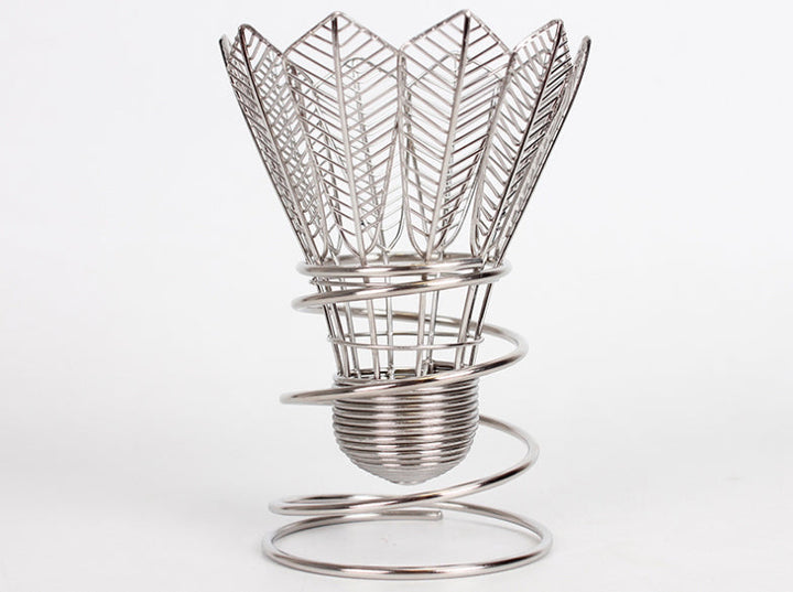 Lisslune | Creative Stainless Steel Badminton Shaped Pen Holder, for Home, Office and Gifts