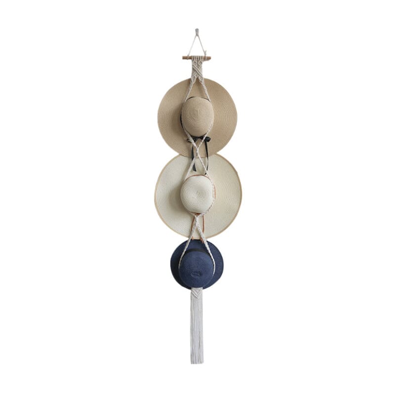 Lisslune | Handmade Linen Decorative Boho Hat Rack For Wall Hanging