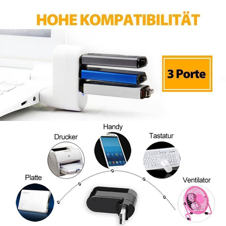 Lisslune | Multifunctional Mini Rotatable 3-Port USB Connection