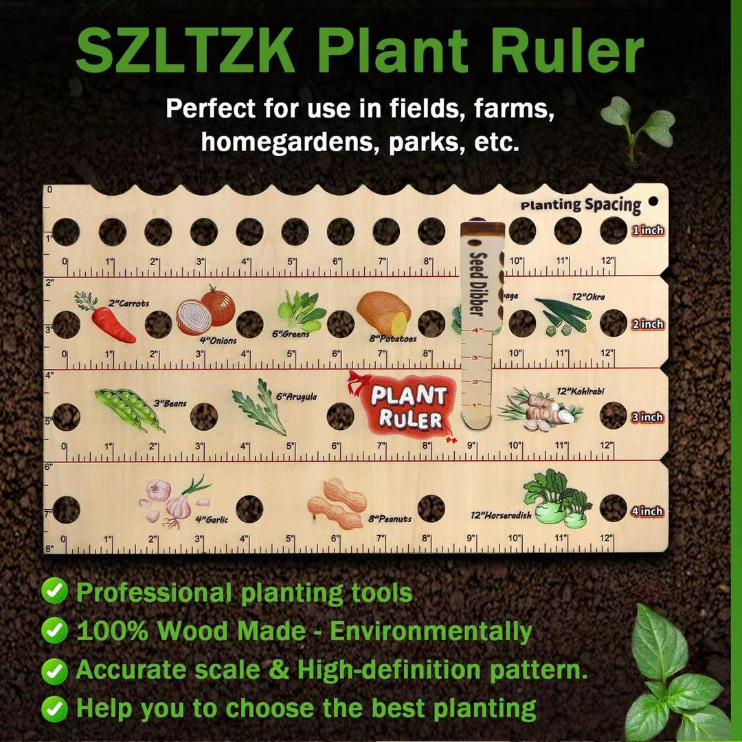 Lisslune | Wood Plant Ruler – Multifunctional Seed Measuring Tool for Garden