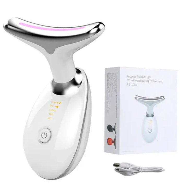 Lisslune | GlowLift – Anti-Wrinkle Facial Firming Massage Device with LED Light Therapy for Face and Neck