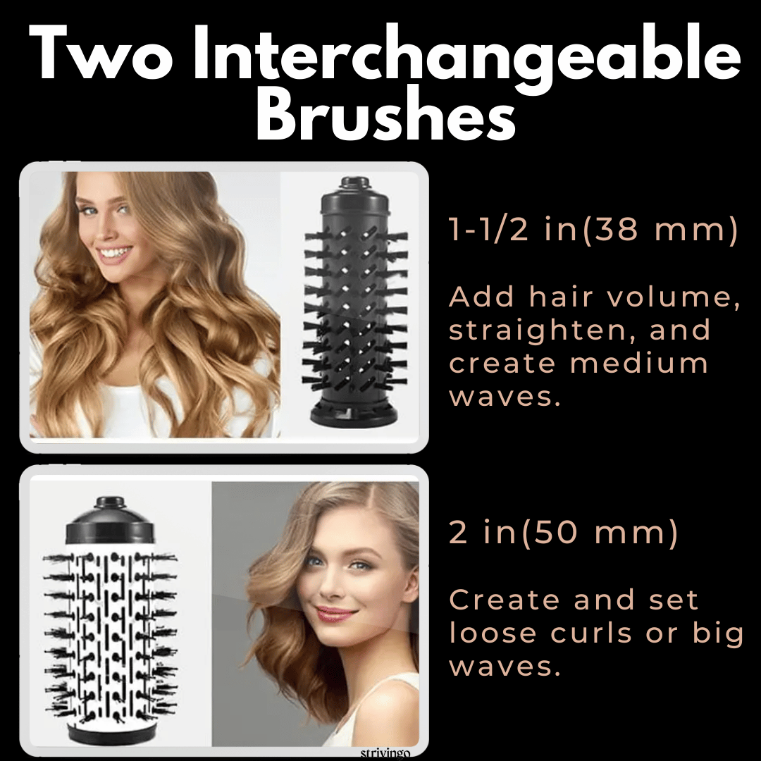 Lisslune | 3-in-1 Rotating Hair Dryer and Styler with Adjustable Temperature for Effortless Curls and Waves