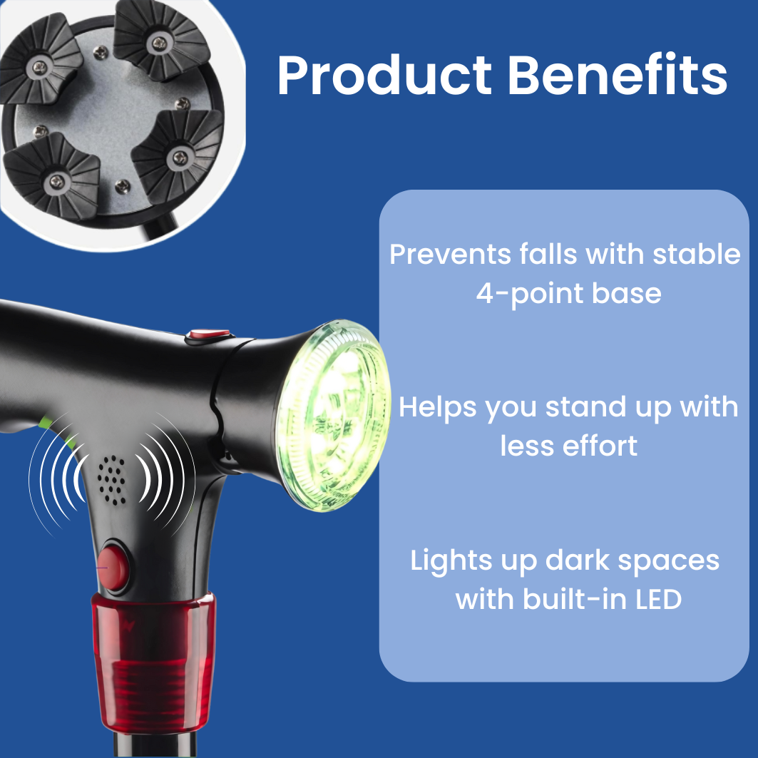 Lisslune | Walking Cane | Ergonomic, Lightweight Design for Seniors & Mobility Support