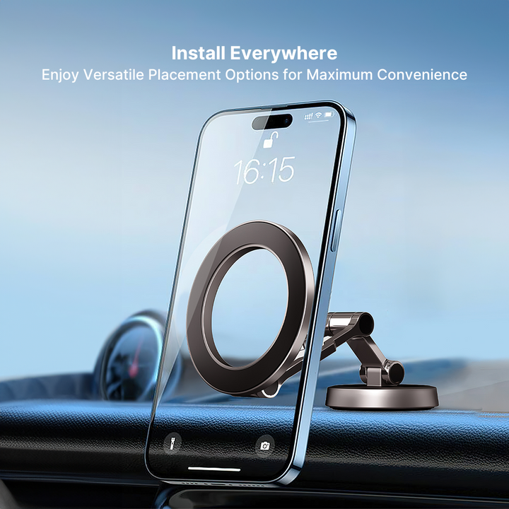 Lisslune | Top Rated Magnetic Car Phone Holder with Adjustable Stand - Best Auto Phone Mount for iPhone