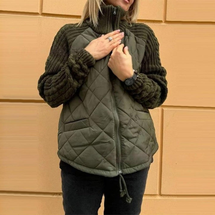 Lisslune | Solid Color High Collar Zipper Coat