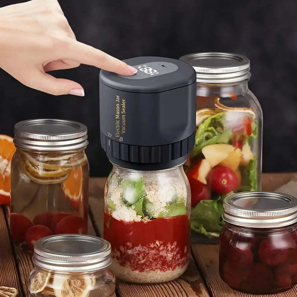 Lisslune | Cordless Mason Jar Vacuum Sealer Kit – Wide Mouth Food Preservation System with Airtight Electric Seal