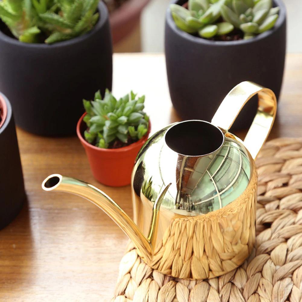 Lisslune | AquaGrace Stainless Steel Watering Can with Flexible Neck | Modern Design | Perfect Watering | Rustproof