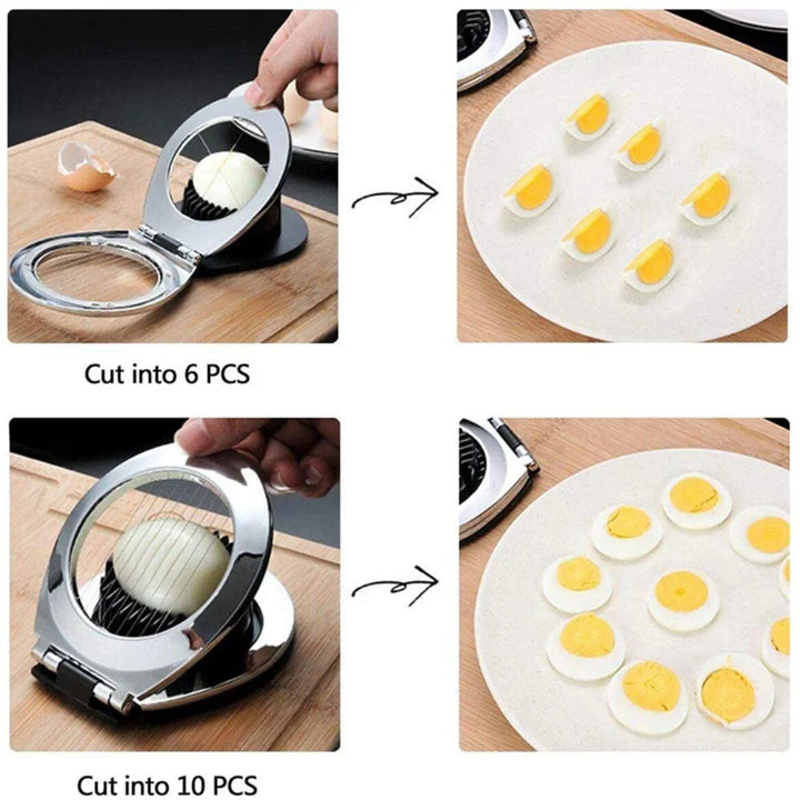 Lisslune | Stainless Steel Egg Slicer – 3-in-1 Cutting Options for Effortless Preparation!