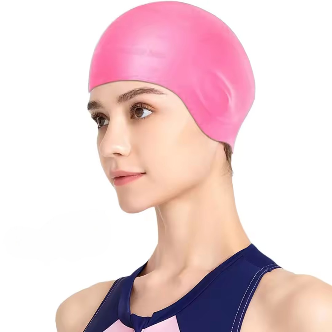 Lisslune | Silicone Swim Cap with Ear Protection for Long Hair