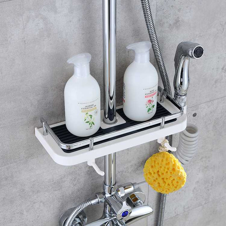 Lisslune | Adjustable Bathroom Shampoo Lotion Tray Holder Organizer Shelves, Punch-free, Easy to Install, Strong Load-Bearing, for Bathroom Storage
