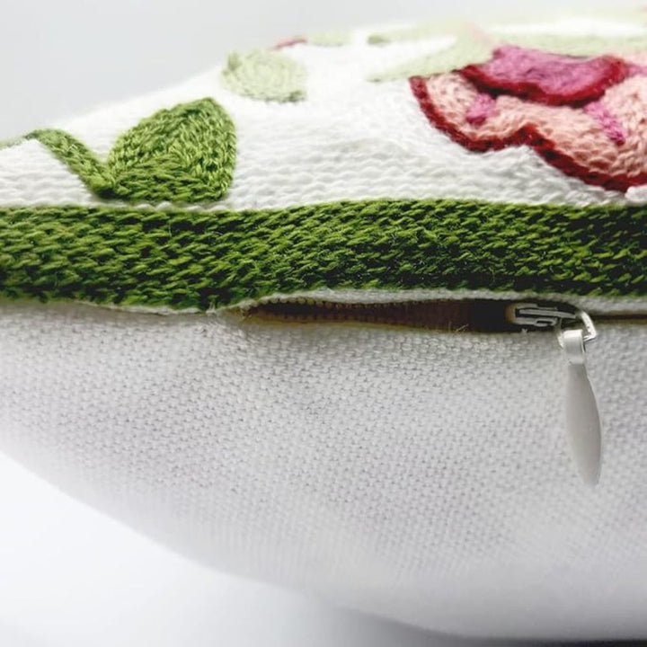 Lisslune | Ethereal Embroidery Floral Cushion Cover