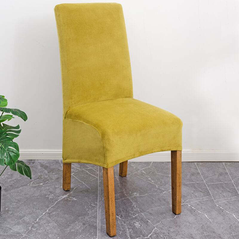 Lisslune | Stretch Velvet XL Size Dining Chair Covers x4 | Soft. Stretchable & Non-Slip for Home Dining Room Decoration