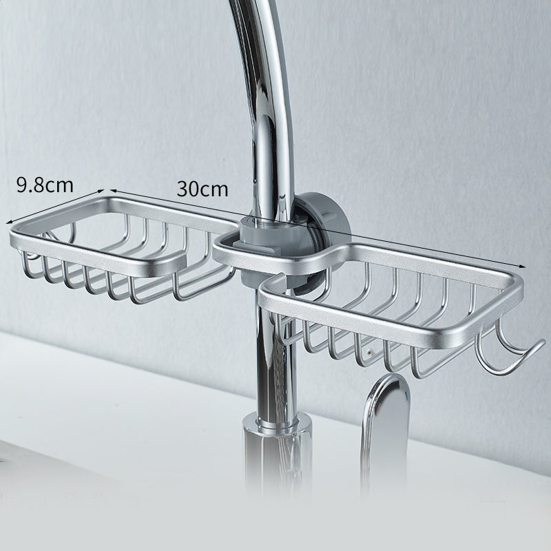 Lisslune | Shower holder for Shampoo & Soap – Stainless Aluminium – Silver or Black – No Drilling