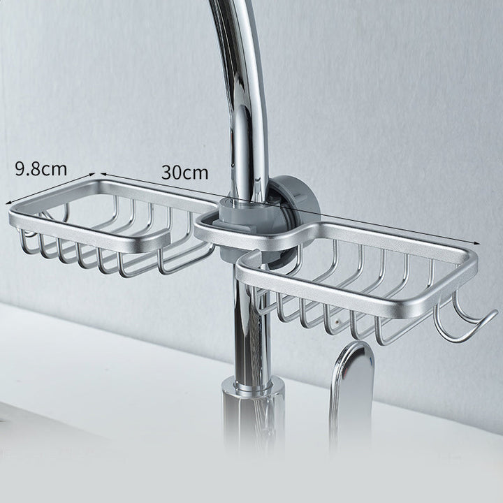 Lisslune | Shower holder for Shampoo & Soap – Stainless Aluminium – Silver or Black – No Drilling