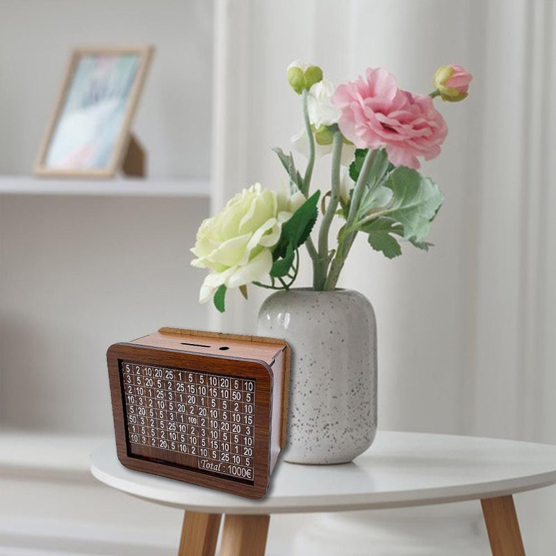 Lisslune | Wooden piggy bank with counter