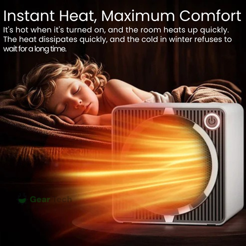 Lisslune | 500W Electric PTC Ceramic Heater | Rapid Heating, Energy Efficient & Safe for Indoor Use in Winter