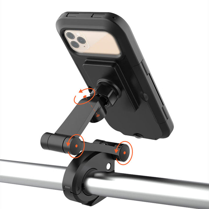 Lisslune | Waterproof Cycling Phone Mount with Case, for Motorcycle/Bike Handlebars