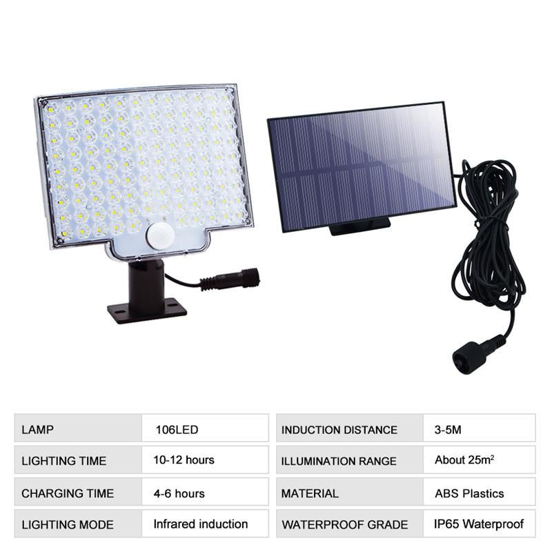 Lisslune | 106 LED Solar Outdoor Light with Motion Sensor