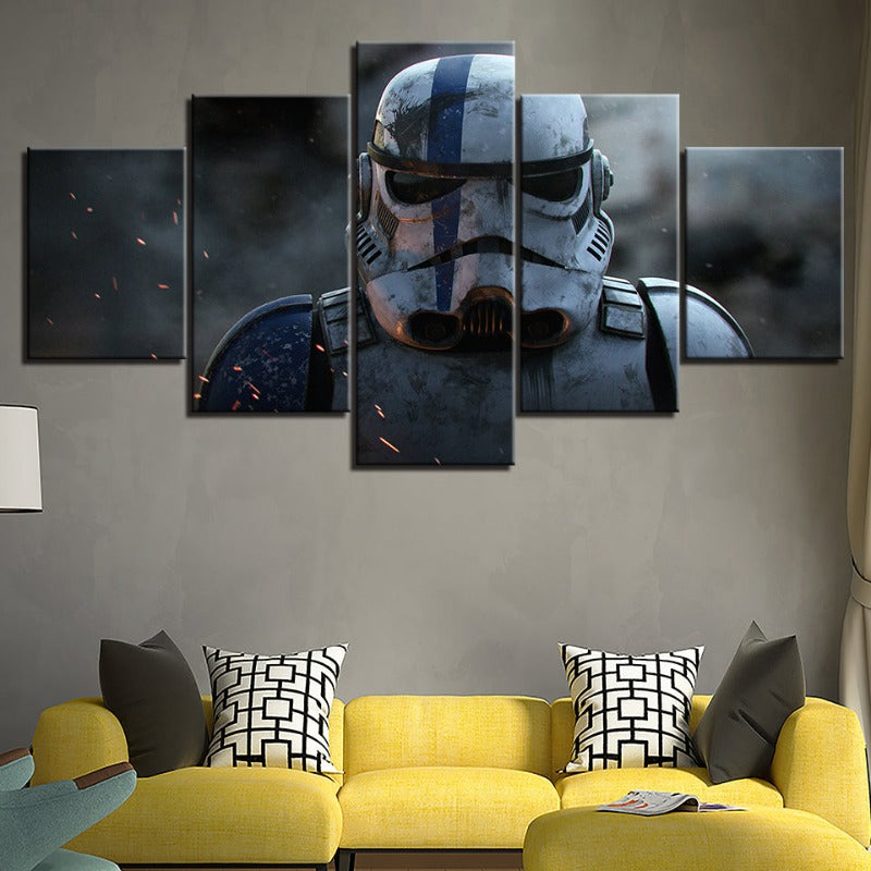 Lisslune | Stormtrooper Star Wars - 5 Piece Canvas Wall Art - High-Resolution Print