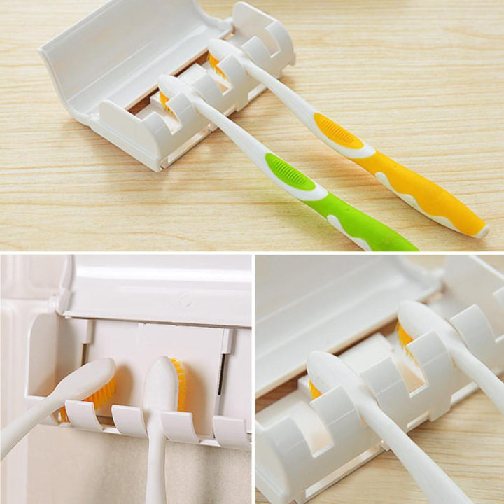 Lisslune | Automatic toothpaste dispenser and toothbrush holder set