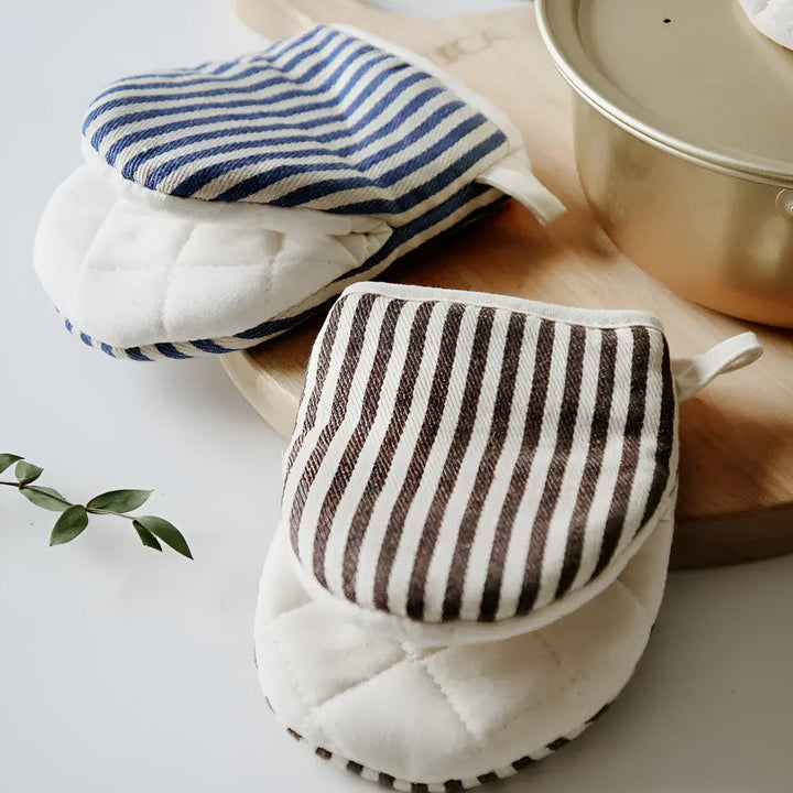 Lisslune | Striped Heat-Resistant Kitchen Mitts