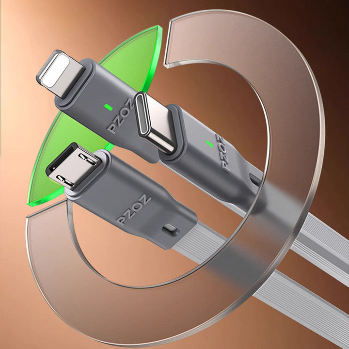 Lisslune | 3-in-1 Data Cable - 100W Multi-Functional Charging and Data Cable