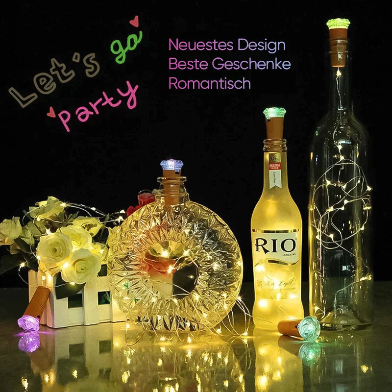 Lisslune | LED Wine Bottle Lights Cork Night Light DIY Decor Lift - Piece
