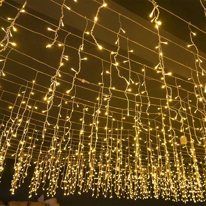 Lisslune | Quntis 50m (164FT) Outdoor Waterproof LED Christmas Curtain Lights – 36V Low Voltage Festival Icicle Lights for Event and Holiday Decoration