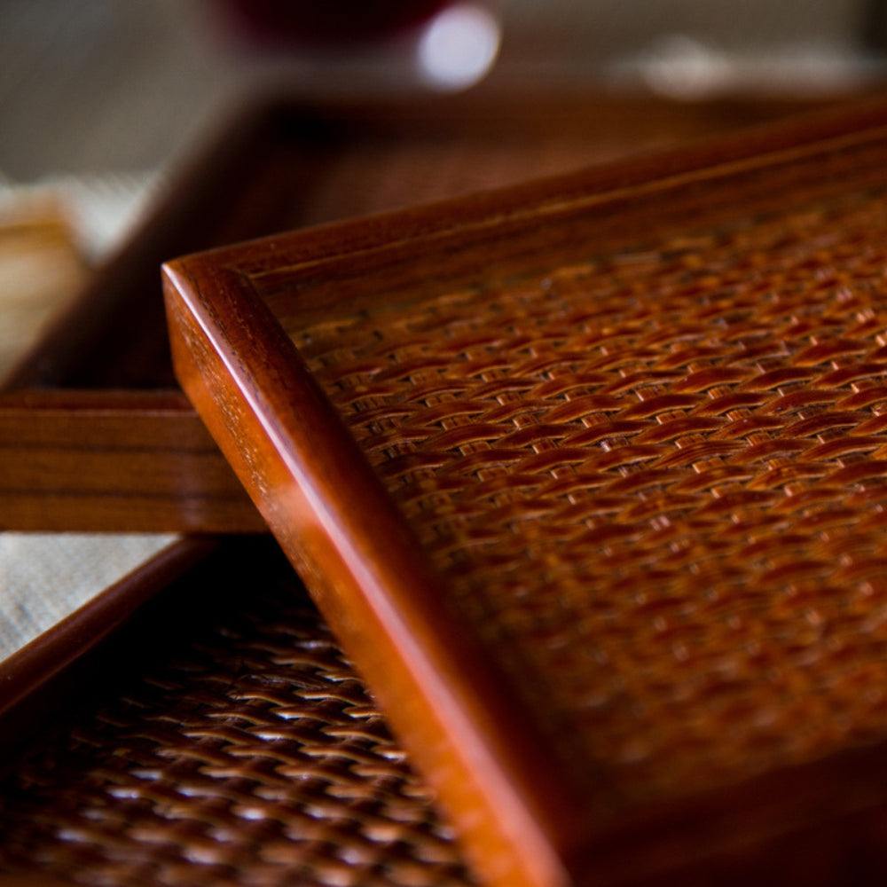 Lisslune | Artisanal Rattan Wooden Tea Tray