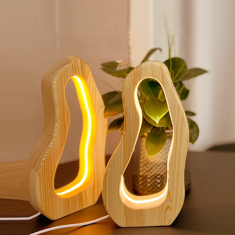 Lisslune | Modern Nordic Wooden Nightstand Lamp